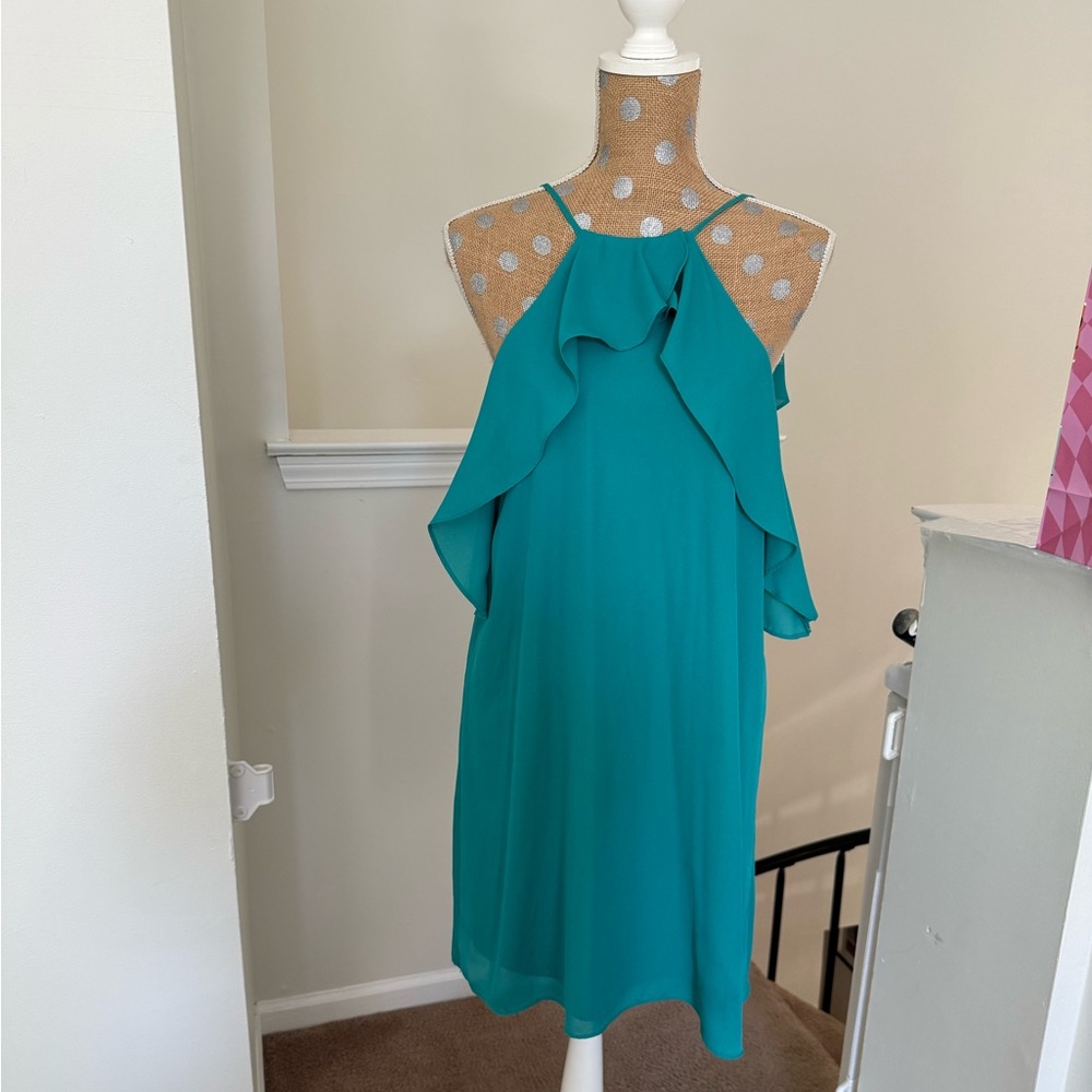 NSR Teal Ruffle Dress